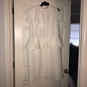 NWT Unique and classic winter white peplum dress